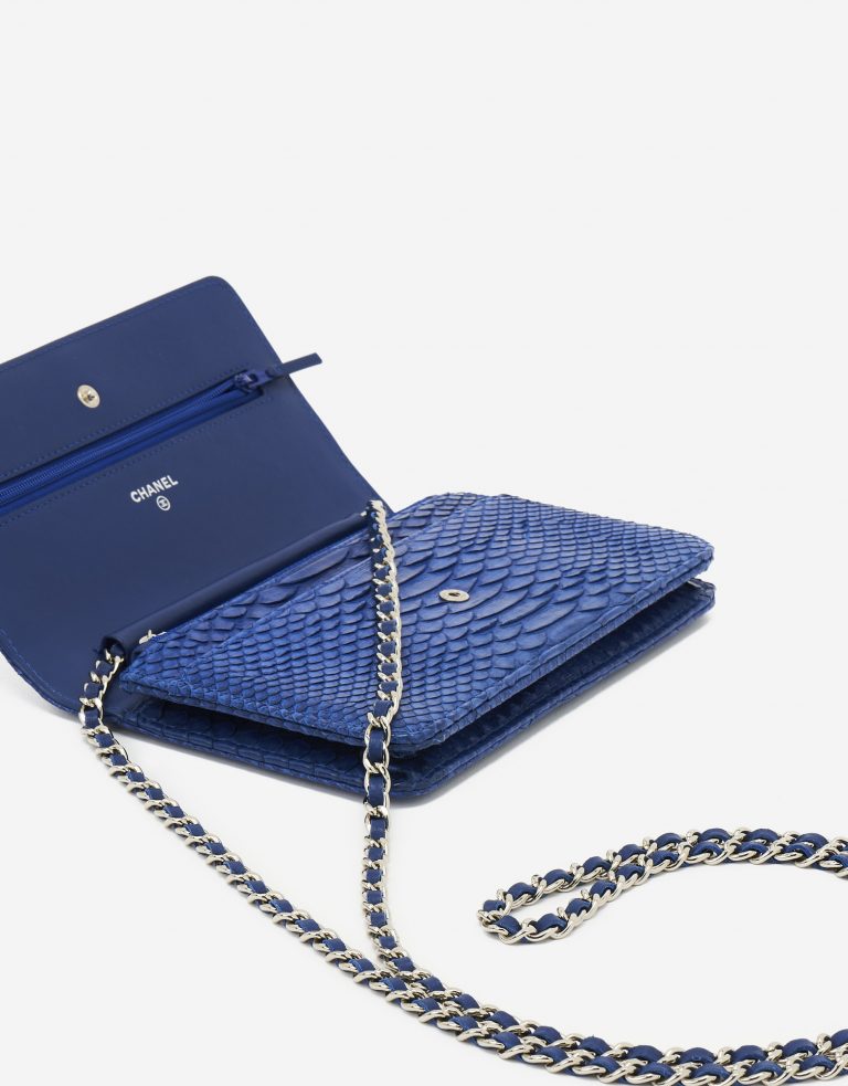 A Pre-Loved Chanel Wallet On Chain Python Blue on SACLÀB