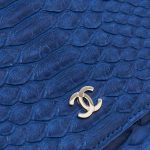 Hardware Detail on a Pre-Loved Chanel Wallet On Chain Python Blue on SACLÀB