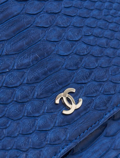 Hardware Detail on a Pre-Loved Chanel Wallet On Chain Python Blue on SACLÀB