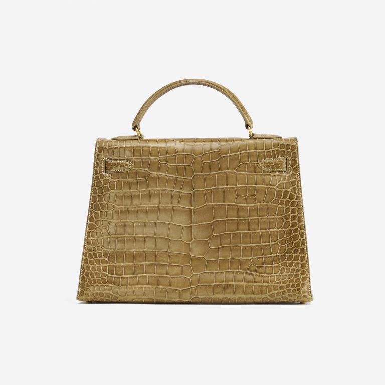 A pre-loved Hermès Kelly 32 Porosus Crocodile Lisse Ficelle on SACLÀB