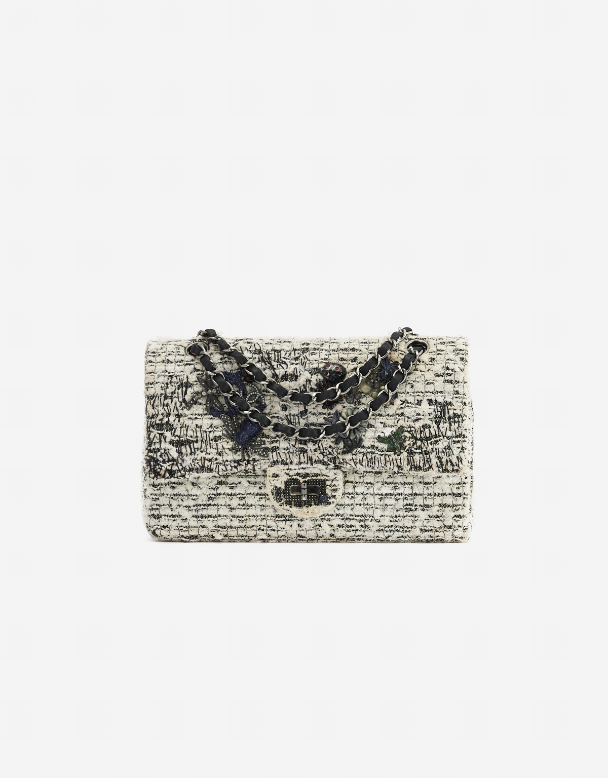Chanel NWT 2019 Black/White Tweed 2.55 Reissue Flap Bag rt $4, 400