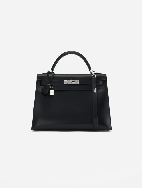 A pre-loved Hermès Kelly 32 Box Leather in Black on SACLÀB