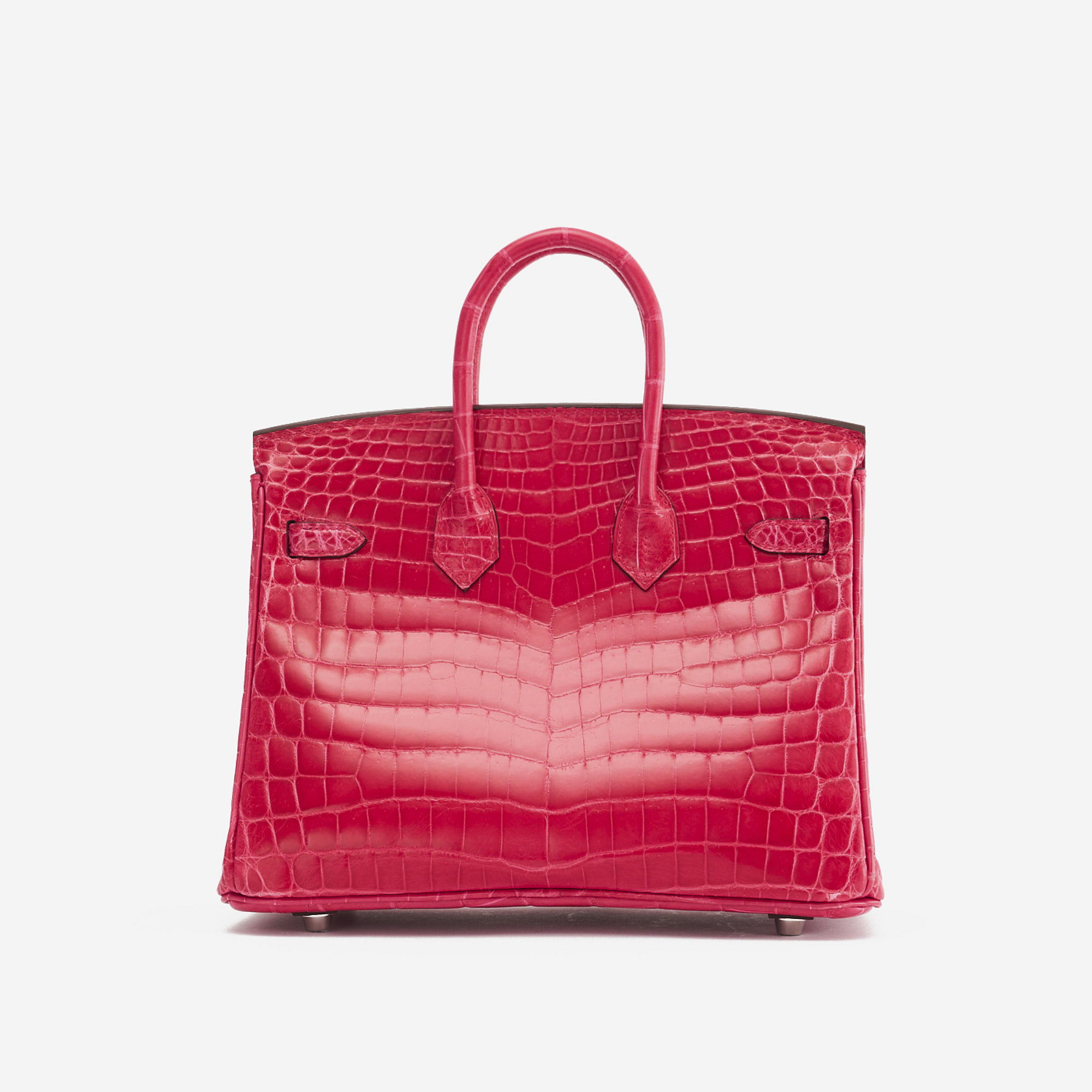 Birkin 25 crocodile handbag Hermès Burgundy in Crocodile - 27632390