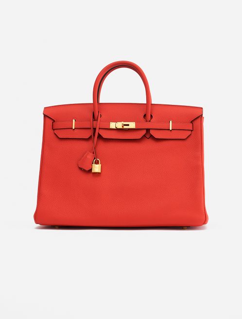 Pre-owned Hermès bag Birkin 40 Togo Rouge Tomate Red | Sell your designer bag on Saclab.com