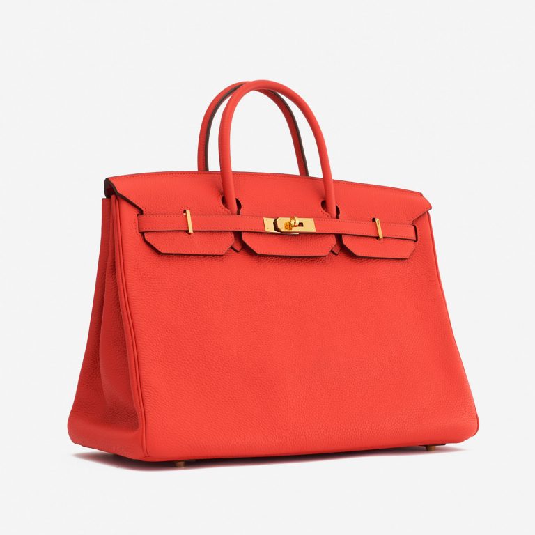 Pre-owned Hermès bag Birkin 40 Togo Rouge Tomate Red | Sell your designer bag on Saclab.com