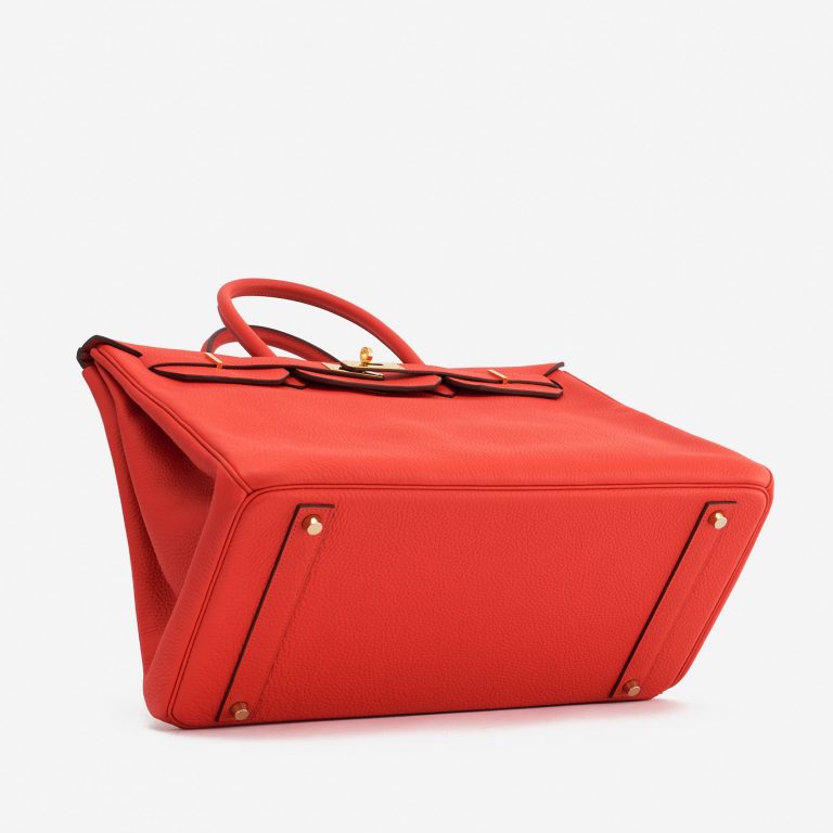 Pre-owned Hermès bag Birkin 40 Togo Rouge Tomate Red | Sell your designer bag on Saclab.com