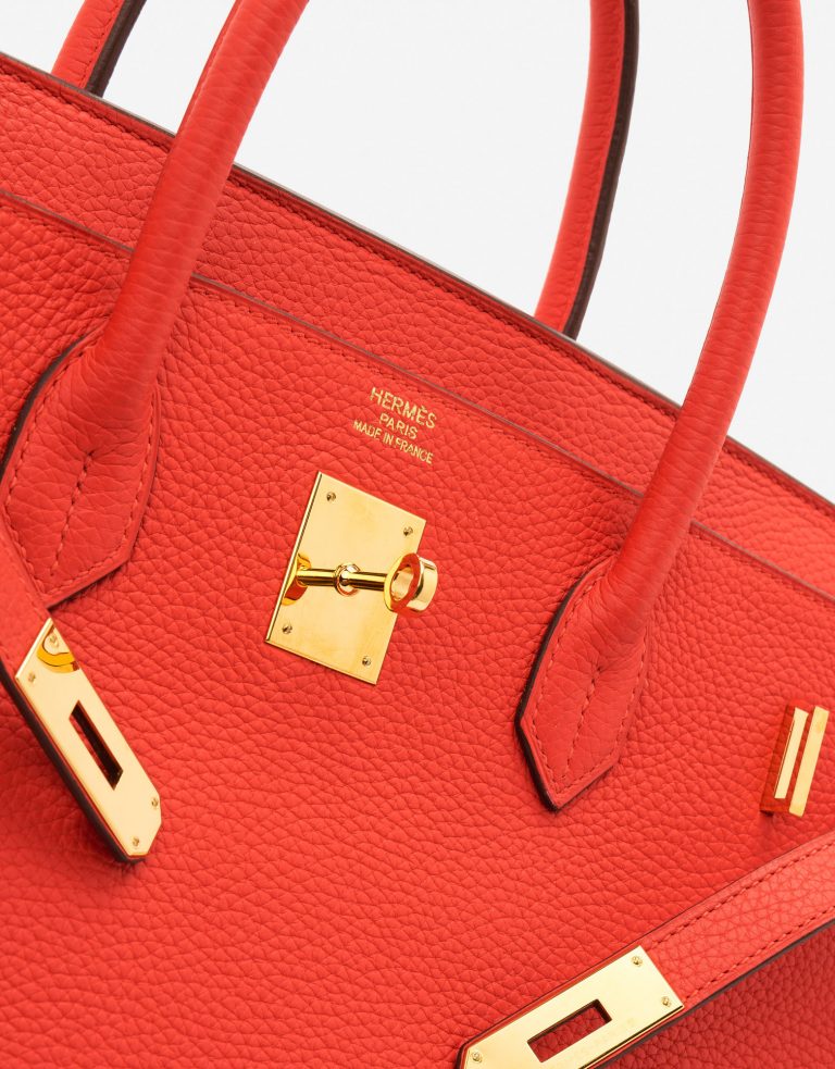 Pre-owned Hermès bag Birkin 40 Togo Rouge Tomate Red | Sell your designer bag on Saclab.com