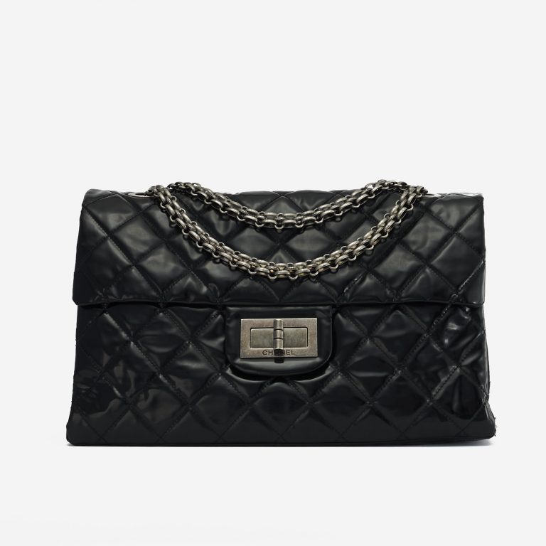 A pre-loved Chanel 2.55 Large Vinyl Black on SACLÀB