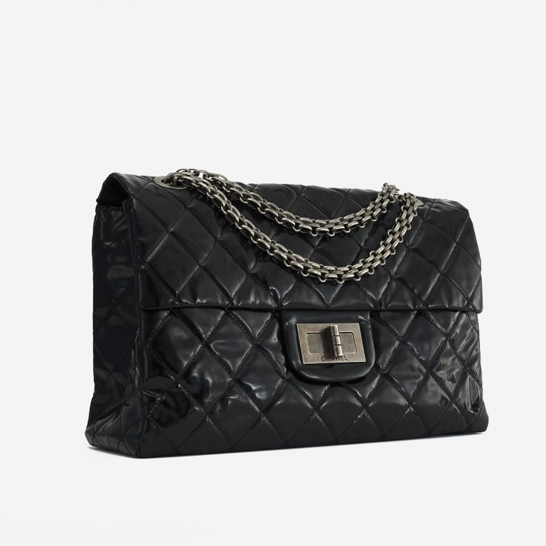 A pre-loved Chanel 2.55 Large Vinyl Black on SACLÀB