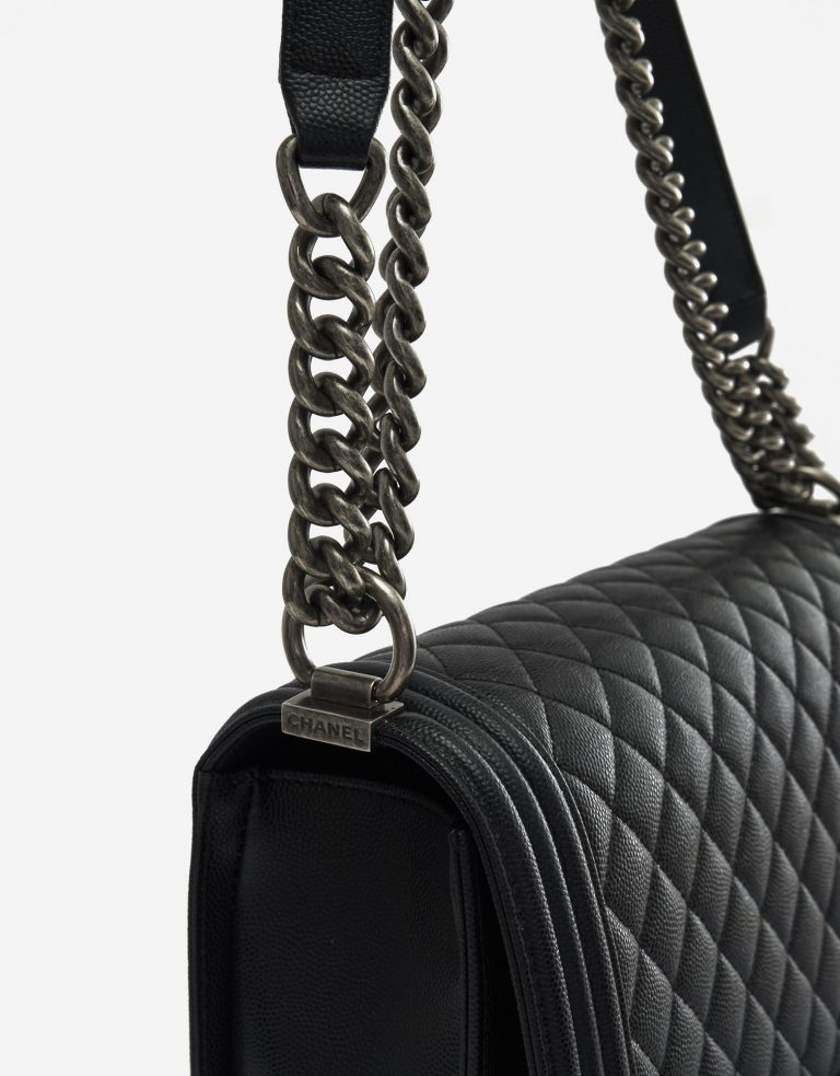 A pre-loved Chanel Boy Medium Caviar Black on SACLÀB