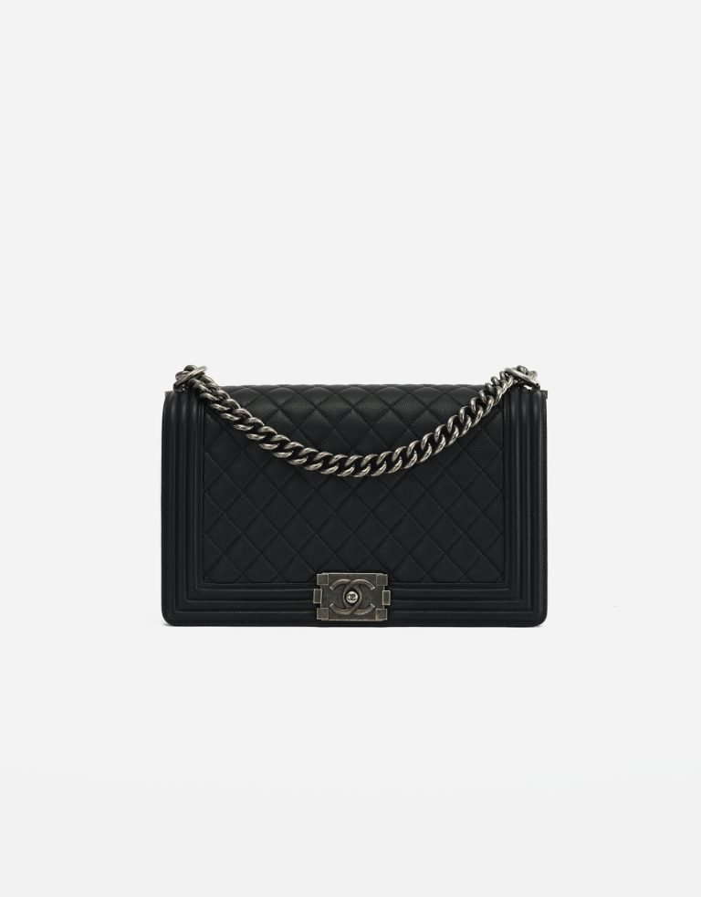 A pre-loved Chanel Boy Medium Caviar Black on SACLÀB