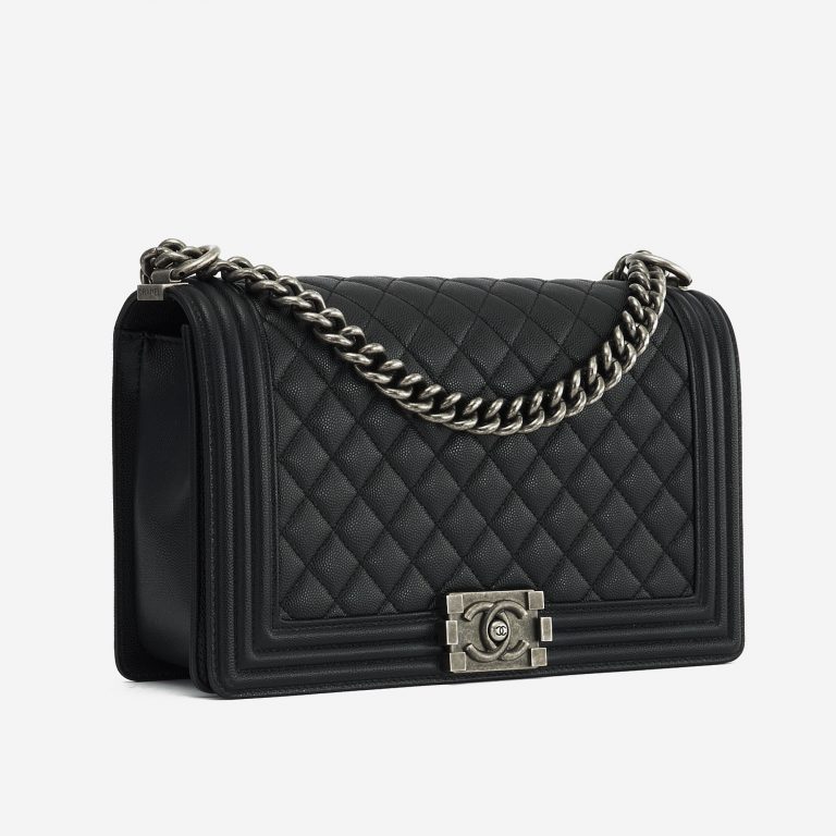 A pre-loved Chanel Boy Medium Caviar Black on SACLÀB