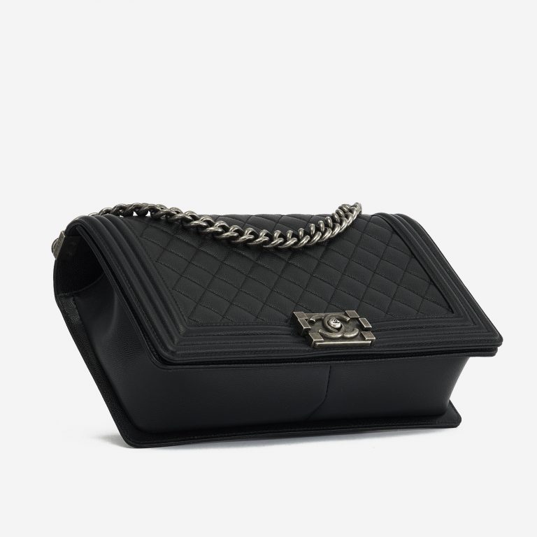 A pre-loved Chanel Boy Medium Caviar Black on SACLÀB