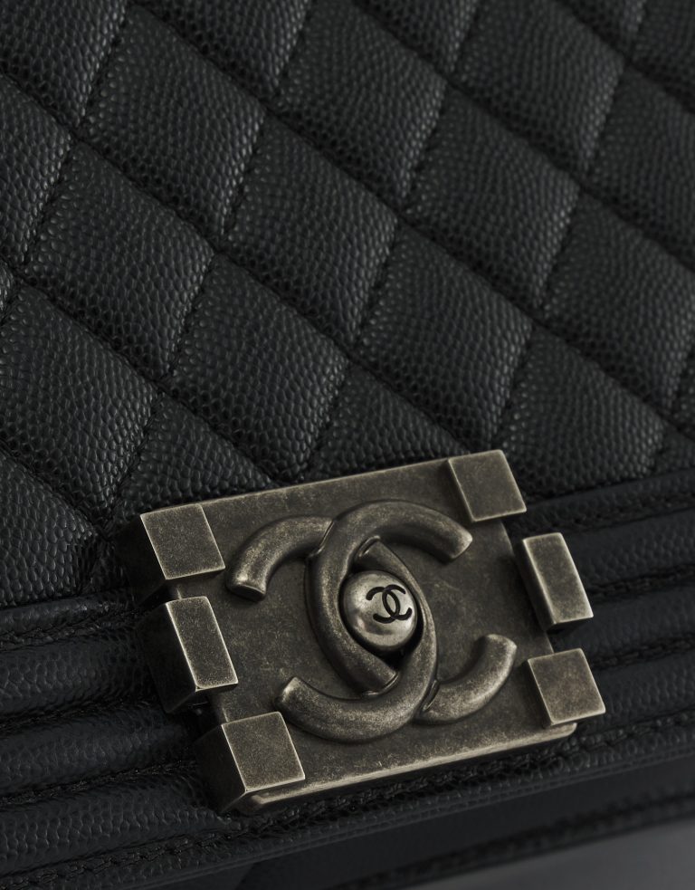 A pre-loved Chanel Boy Medium Caviar Black on SACLÀB