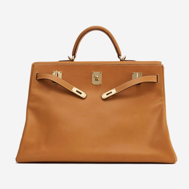 Pre-owned Hermès bag Kelly 50 Ardennes Natural Beige, Brown | Sell your designer bag on Saclab.com