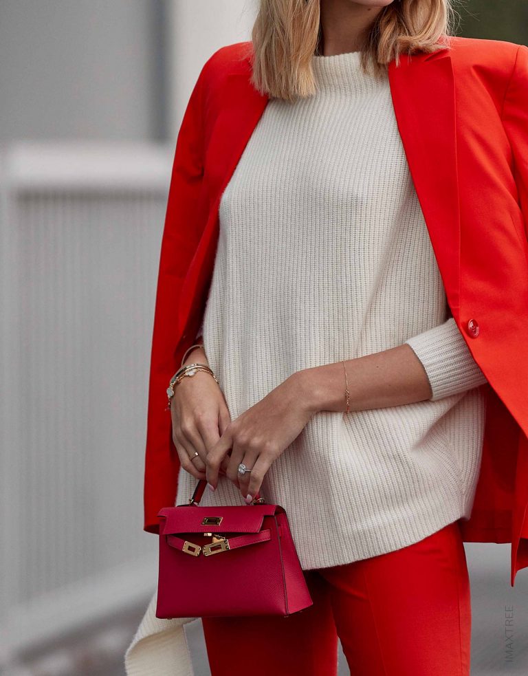 Streetstyle Hermès Kelly Mini Pochette Rouge SACLÀB