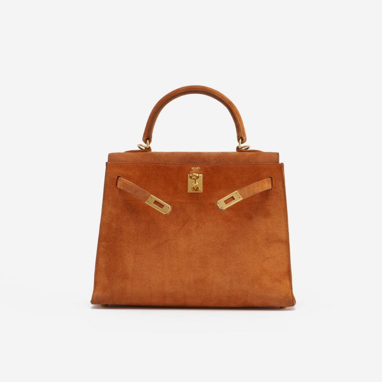 A pre-loved Hermès Kelly 25 Doblis Orange H on SACLÀB