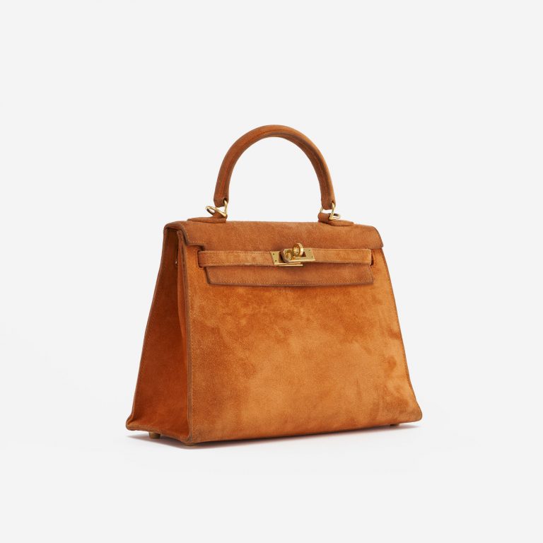 A pre-loved Hermès Kelly 25 Doblis Orange H on SACLÀB