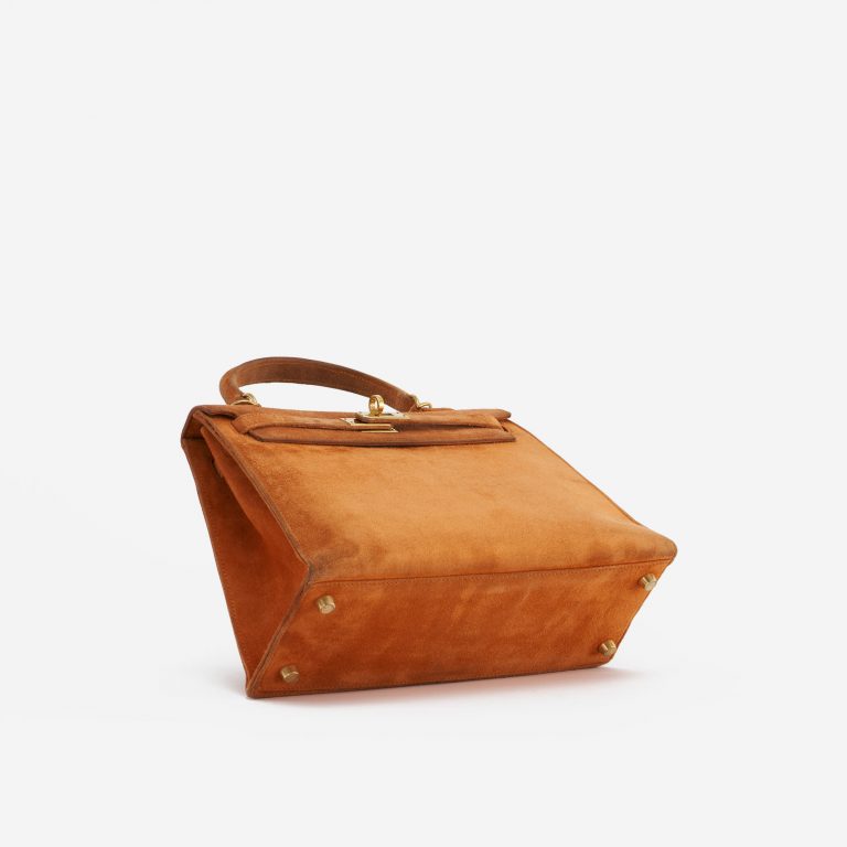 A pre-loved Hermès Kelly 25 Doblis Orange H on SACLÀB