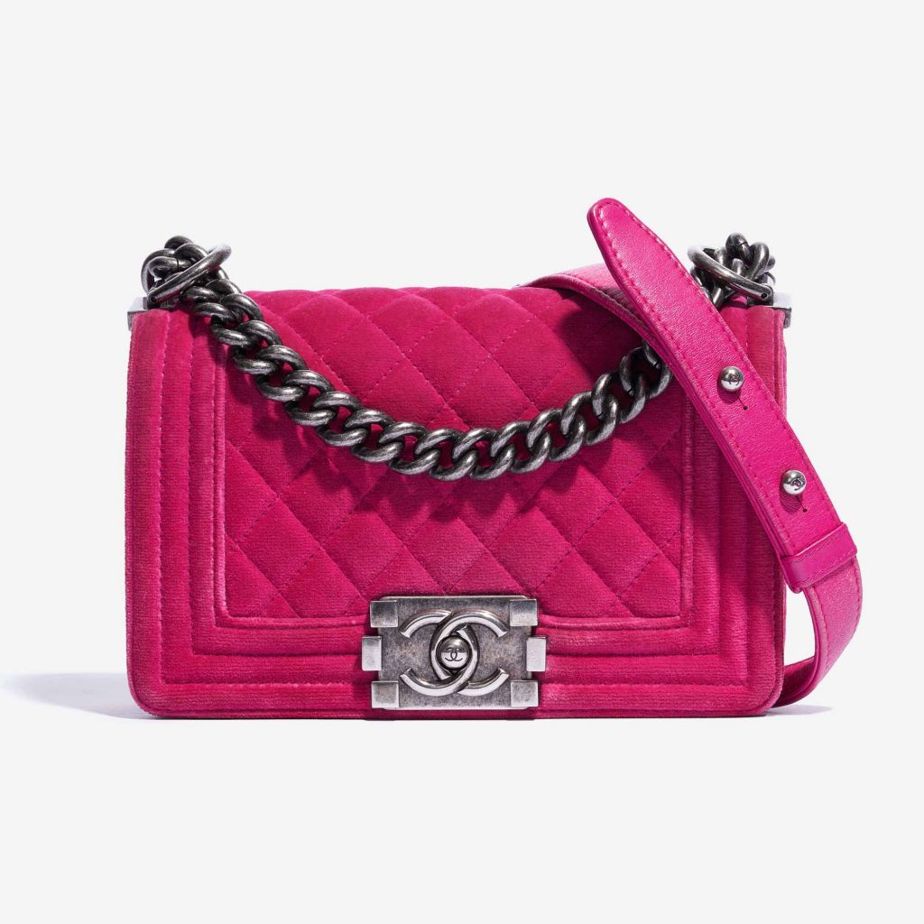 Chanel Boy Small Velvet Pink | SACLÀB