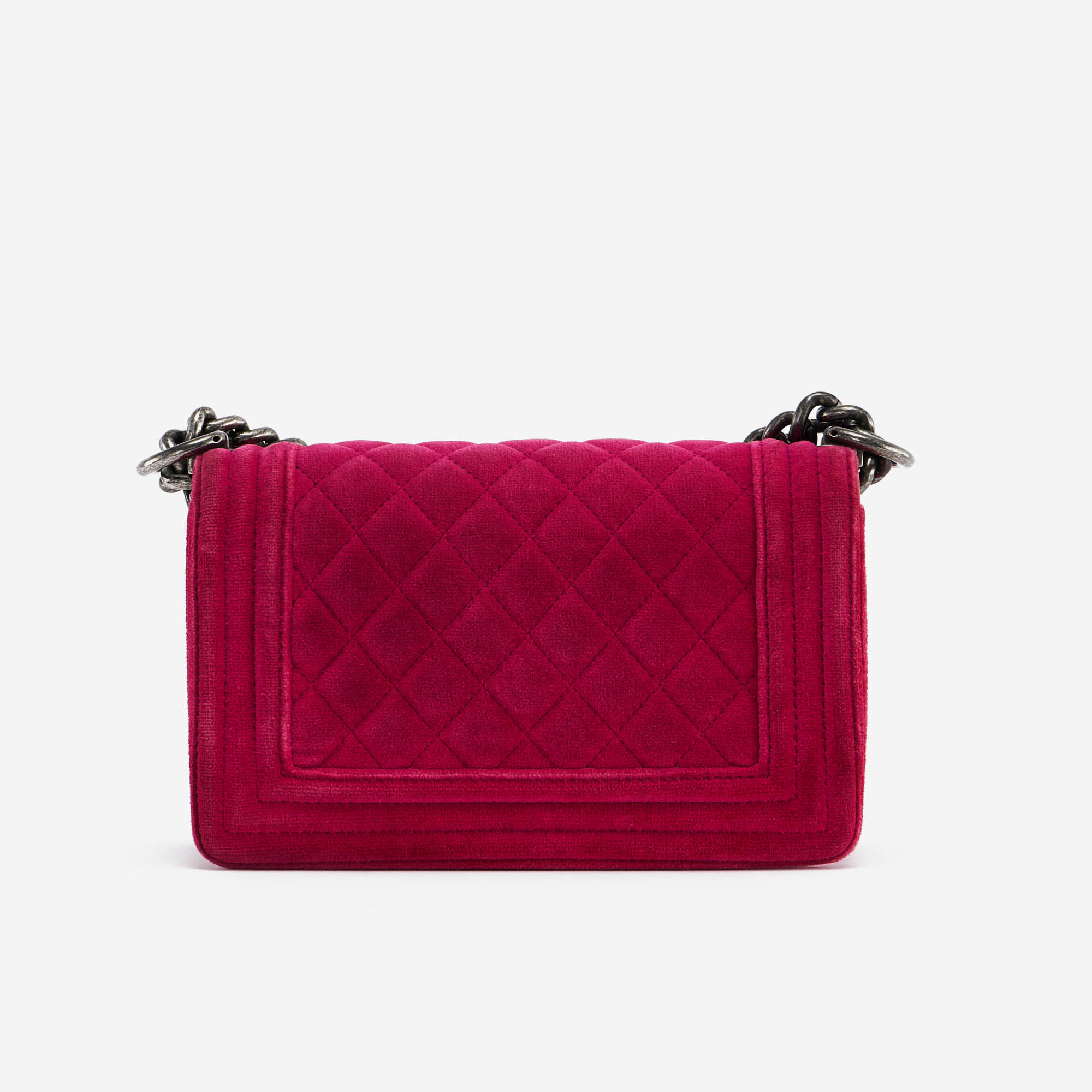 Pre-owned Chanel bag Boy Small Velvet Pink Pink | Sell your designer bag on Saclab.com