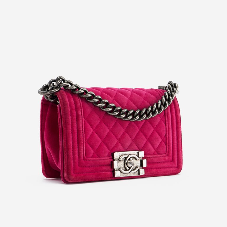 Sac Chanel d'occasion Boy Petit Velours Rose Rose | Vendez votre sac de créateur sur Saclab.com