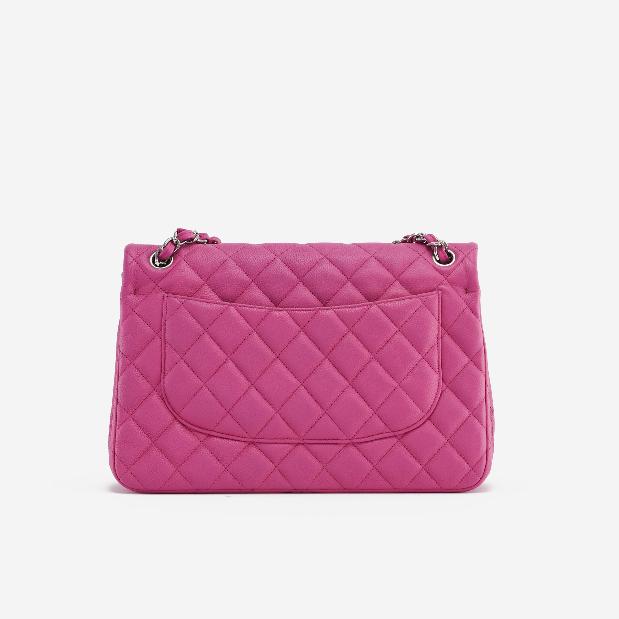 Pink Iridescent Quilted Caviar Jumbo Classic Double Flap Gold Hardware, 2019