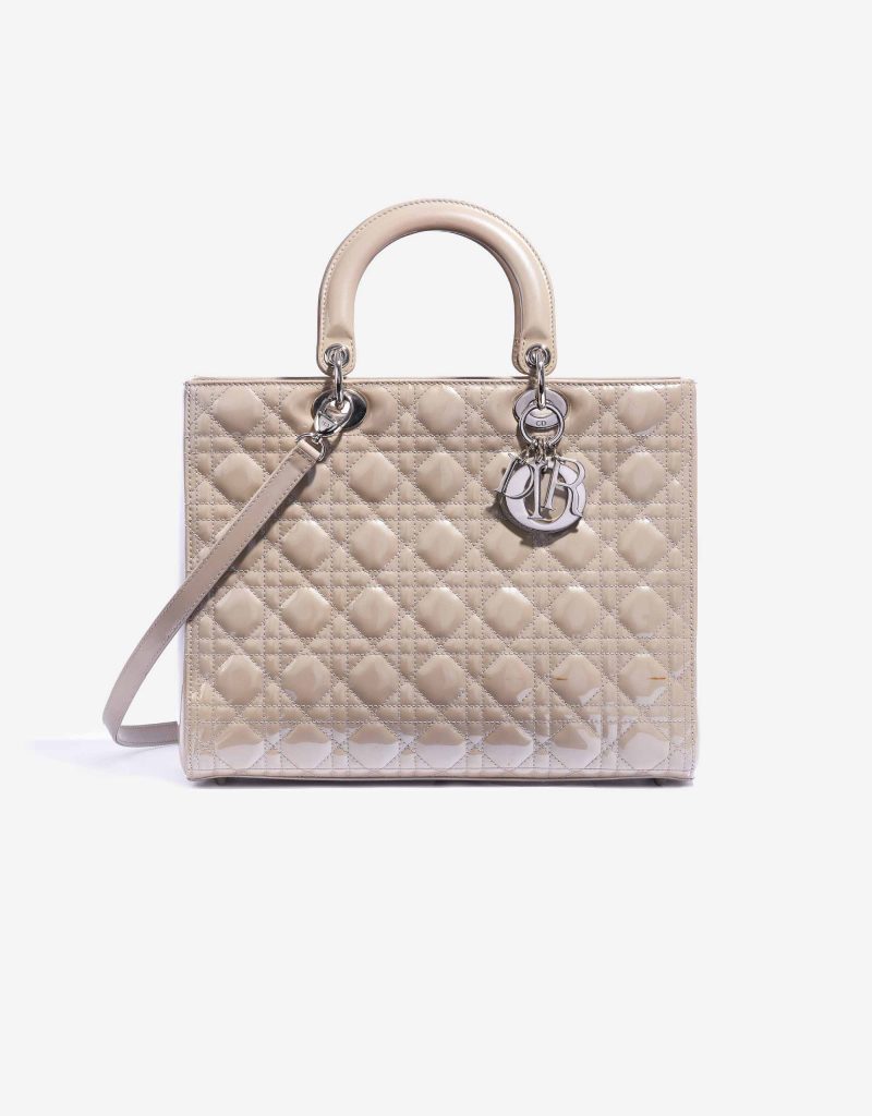 Gebrauchte Lady Dior Lackleder Grau | SACLÀB