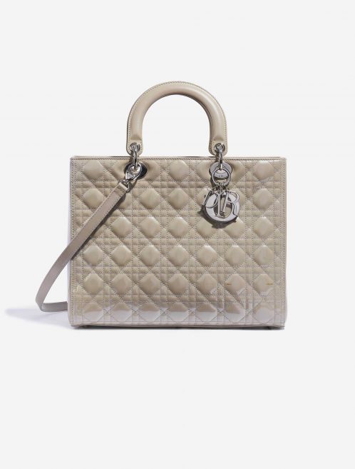 Dior Lady Large Patent Leather Gris