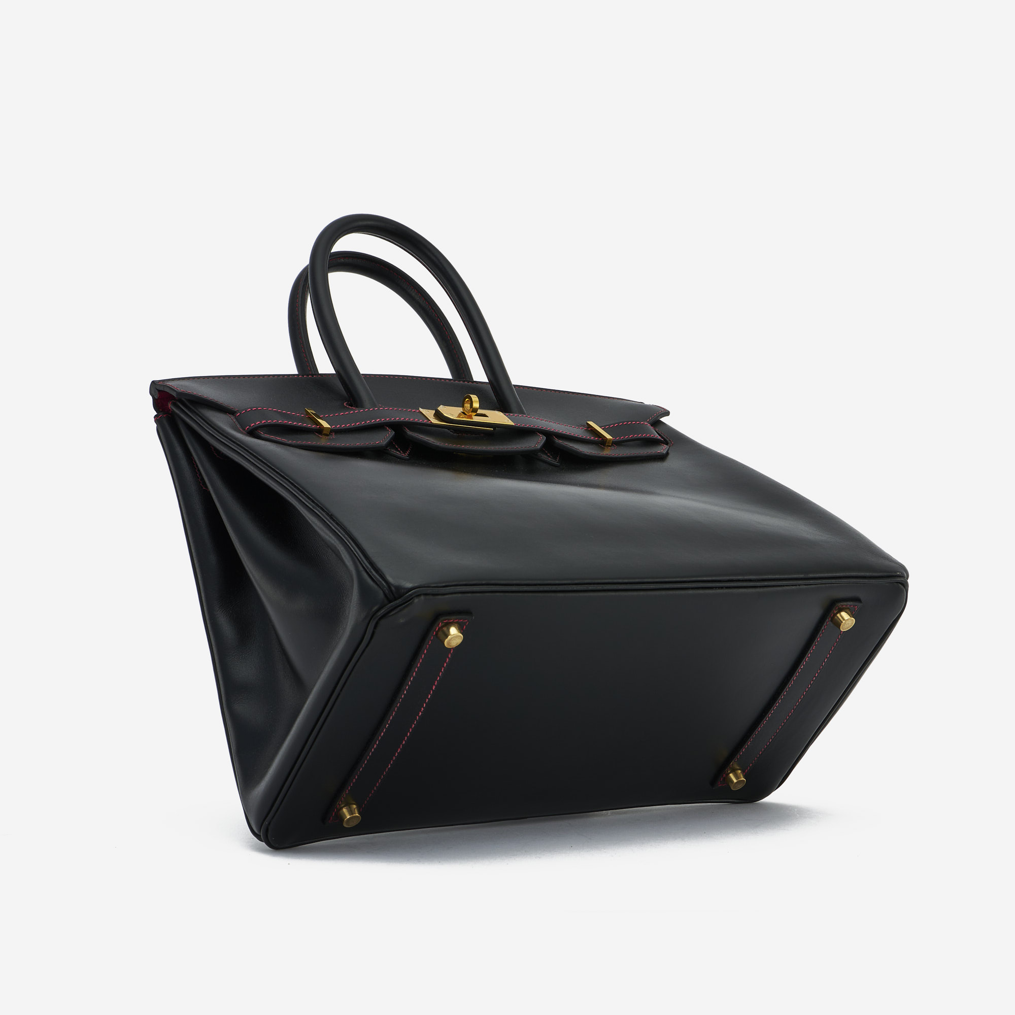 Hermès Bicolor Black Box Calfskin and Rouge Vif Birkin 35
