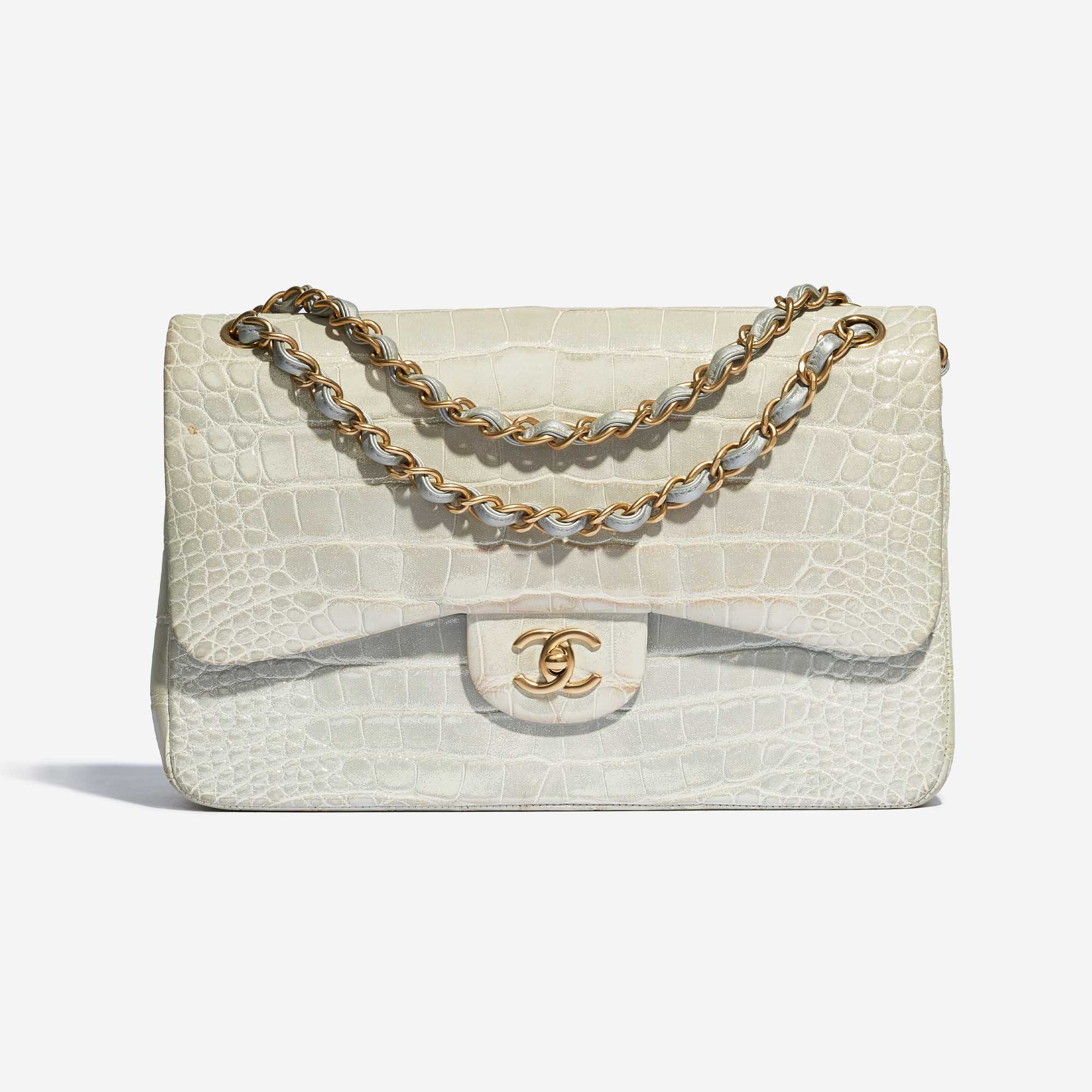Gebrauchte Chanel Tasche Timeless Jumbo Alligator Grau | Verkaufen Sie Ihre Designer-Tasche auf Saclab.com