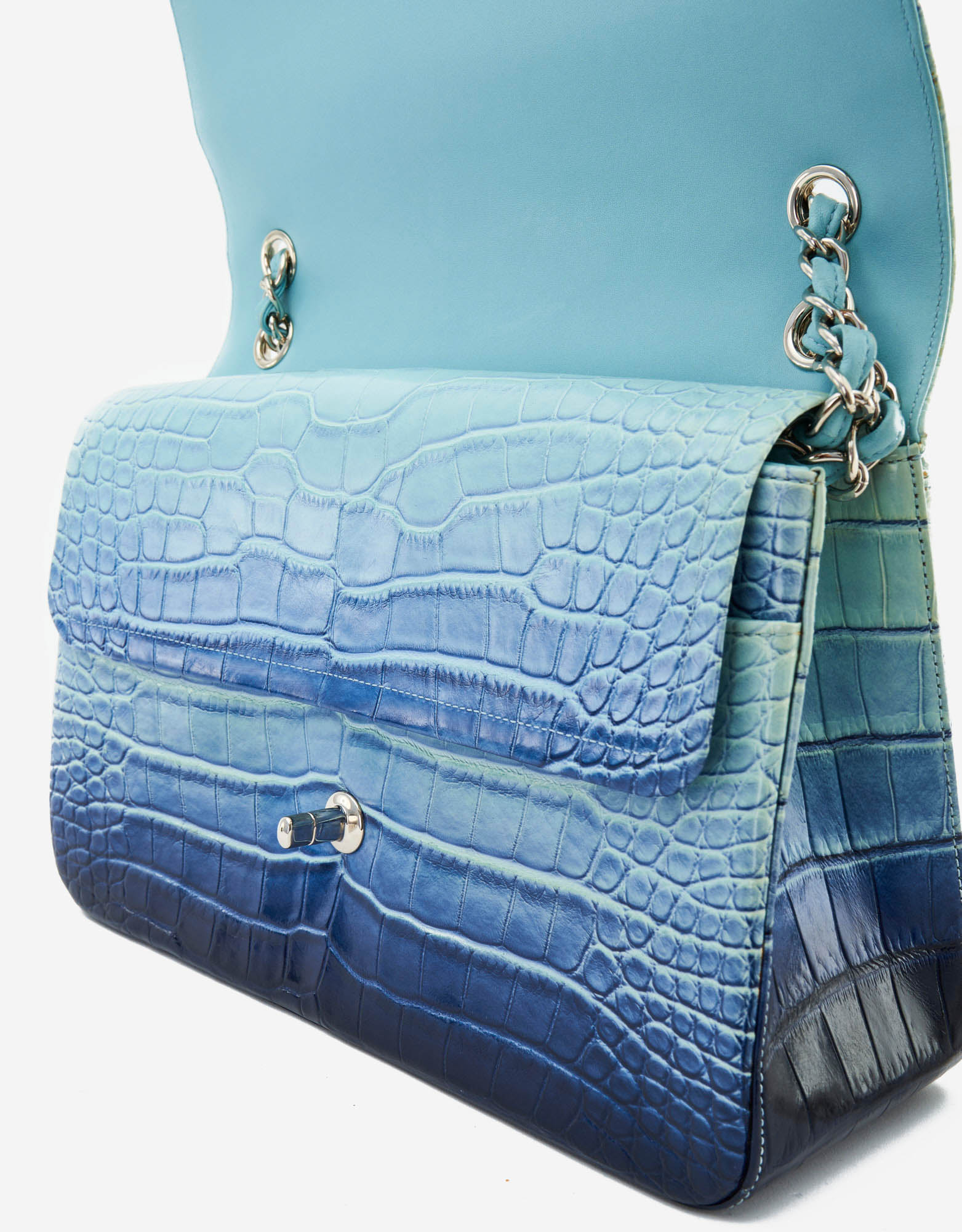 Chanel Timeless Jumbo-Tasche Alligatorleder Blau