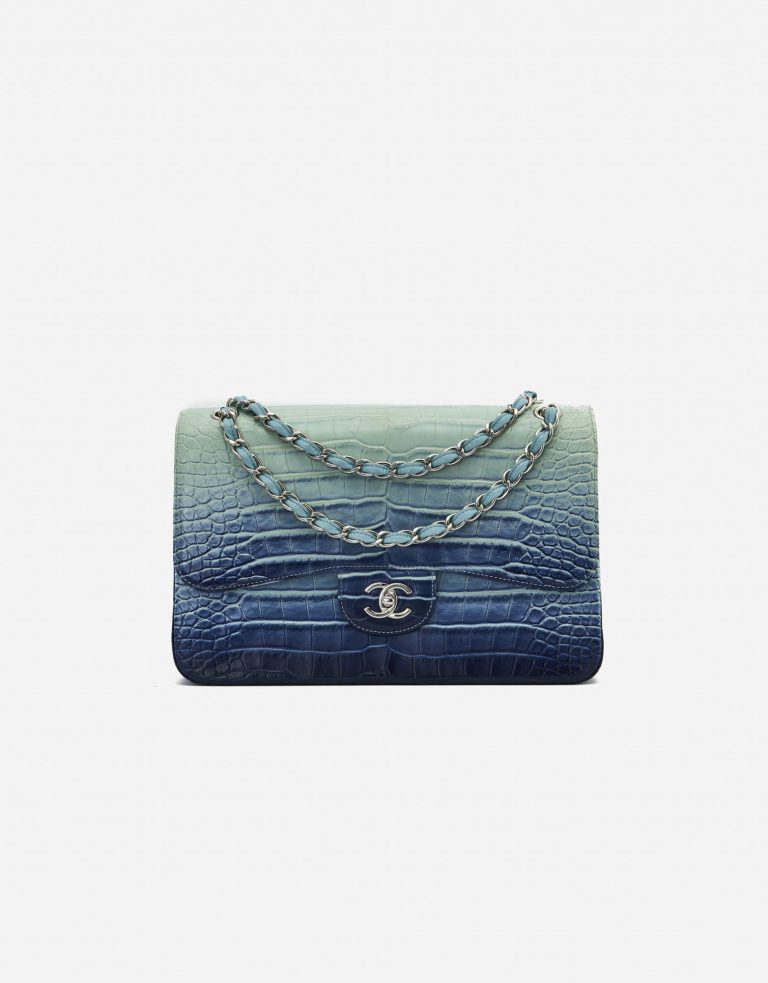 Chanel Timeless Jumbo-Tasche Alligatorleder Blau