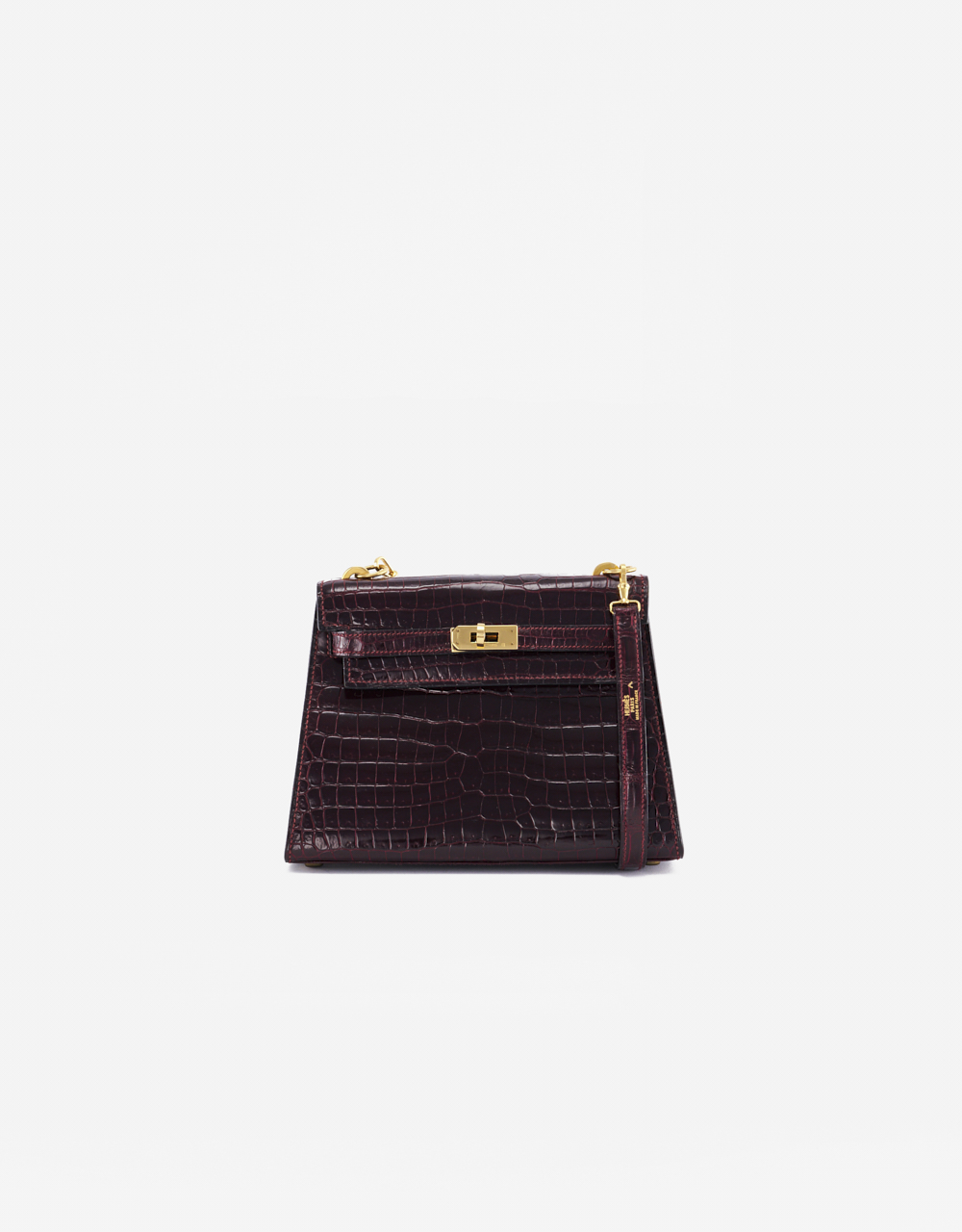 Hermès Kelly Mini Porosus Crocodile Braise