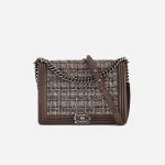 Chanel Boy Large Tweed / Caviar Brown