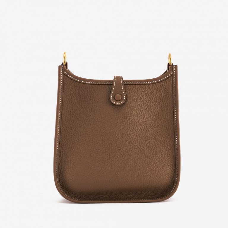 Pre-owned Hermès bag Evelyne 16 Amazone Etoupe / Bleu Indigo Brown | Sell your designer bag on Saclab.com