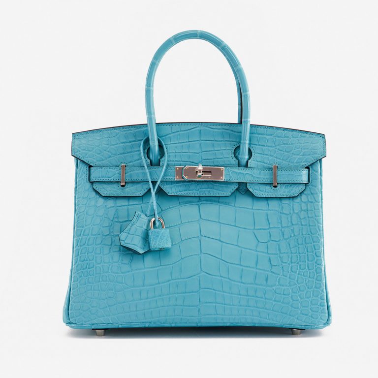 Pre-owned Hermès bag Birkin 30 Alligator St Cyr Blue | Sell your designer bag on Saclab.com