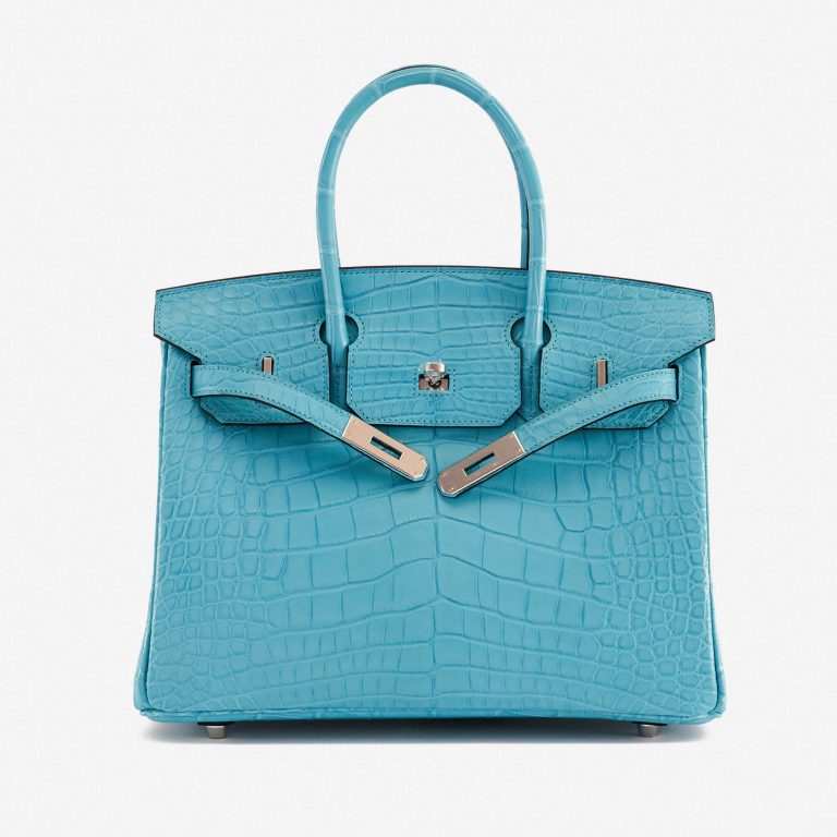 Pre-owned Hermès bag Birkin 30 Alligator St Cyr Blue | Sell your designer bag on Saclab.com