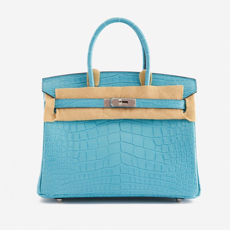 Pre-owned Hermès bag Birkin 30 Alligator St Cyr Blue | Sell your designer bag on Saclab.com