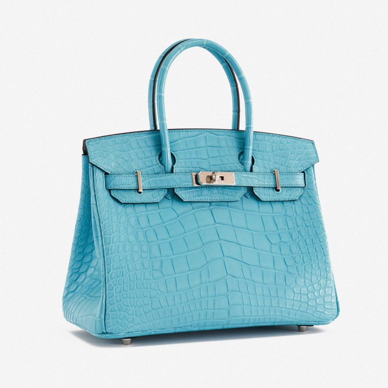 Pre-owned Hermès bag Birkin 30 Alligator St Cyr Blue | Sell your designer bag on Saclab.com