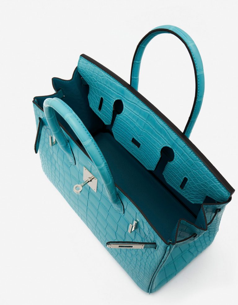 Pre-owned Hermès bag Birkin 30 Alligator St Cyr Blue | Sell your designer bag on Saclab.com