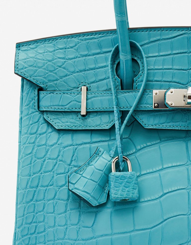 Pre-owned Hermès bag Birkin 30 Alligator St Cyr Blue | Sell your designer bag on Saclab.com