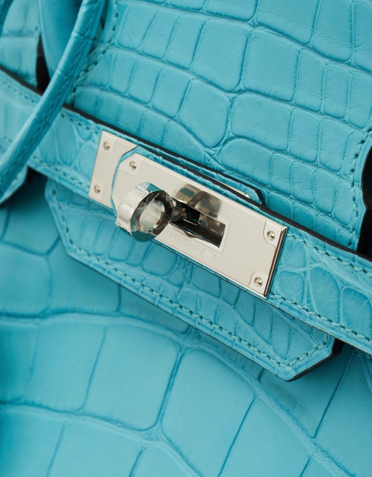 Pre-owned Hermès bag Birkin 30 Alligator St Cyr Blue | Sell your designer bag on Saclab.com