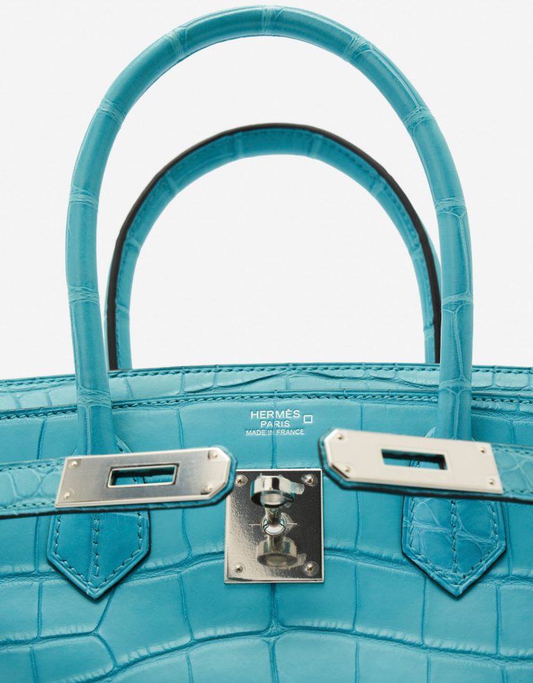 Pre-owned Hermès bag Birkin 30 Alligator St Cyr Blue | Sell your designer bag on Saclab.com