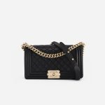 Chanel Boy mittelgroße Tasche Caviar-Leder Schwarz