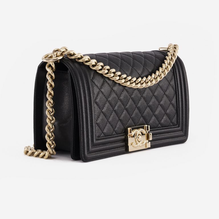 Chanel Boy mittelgroße Tasche Caviar-Leder Schwarz