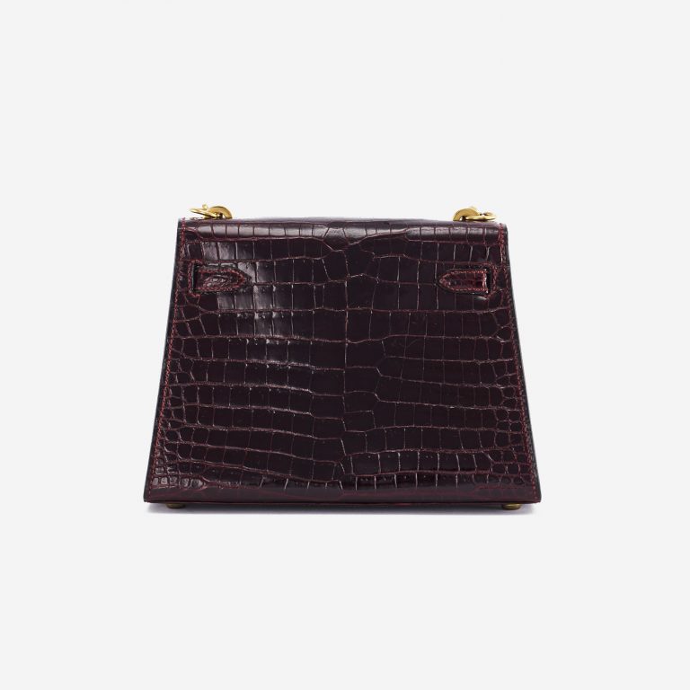 Hermès Kelly 20 Crocodile Porosus Burgundy