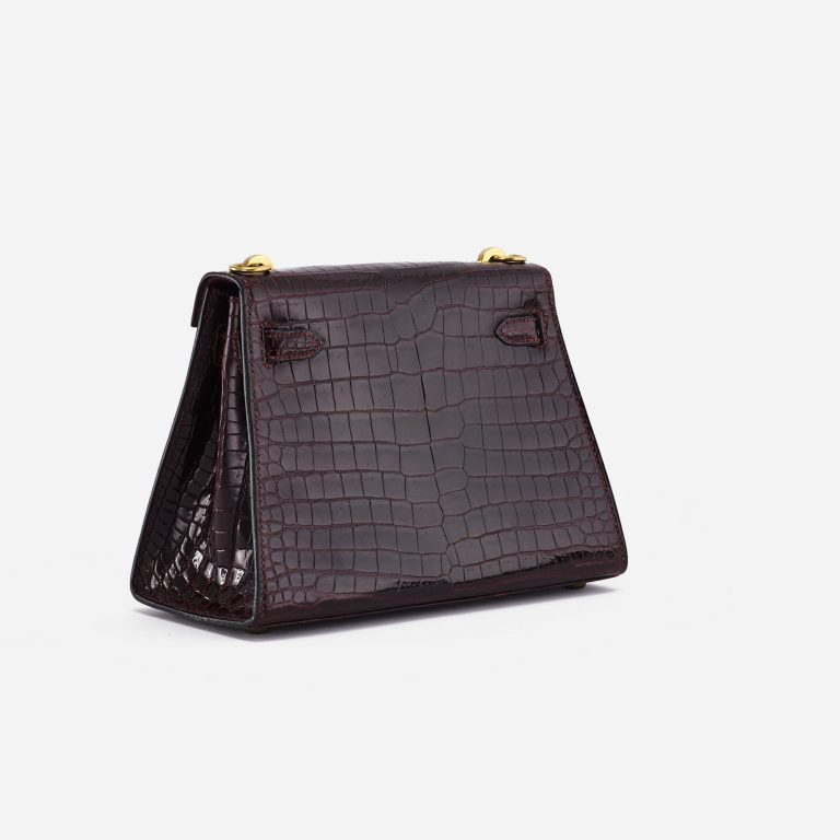 Hermès Kelly 20 Crocodile Porosus Burgundy