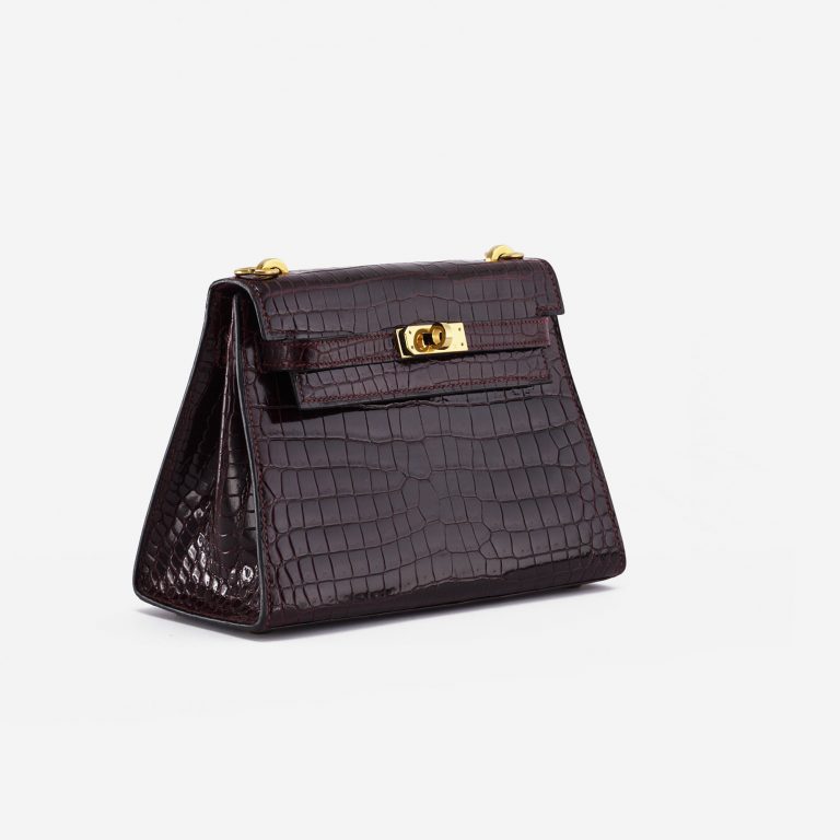 Hermès Kelly 20 Crocodile Porosus Burgundy