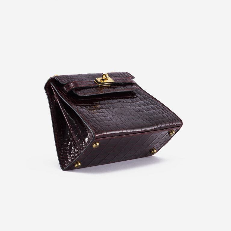 Hermès Kelly 20 Crocodile Porosus Burgundy